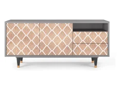 Móvel De Tv* Mueble de TV - 125х56х41 cm - T7 - Pastel Sunrise, Cinza Cinzento