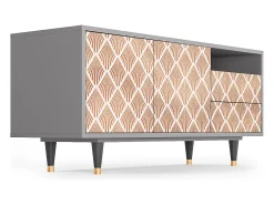 Móvel De Tv* Mueble de TV - 125х56х41 cm - T7 - Pastel Sunrise, Cinza Cinzento