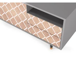 Móvel De Tv* Mueble de TV - 125х56х41 cm - T7 - Pastel Sunrise, Cinza Cinzento