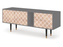 Móvel De Tv* Mueble de TV - 170х69х48 cm - T1 - Pastel Sunrise, Cinza Cinzento