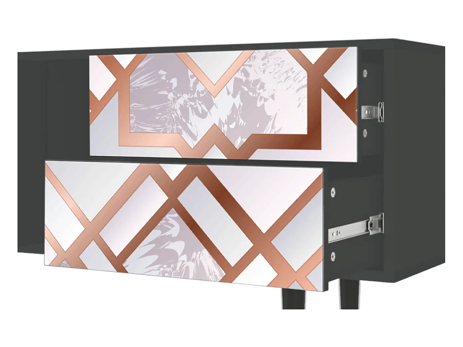 New Mueble de TV - 170х69х48 cm - T1 - Pastel Fairytale, Antracite Cinza antracite
