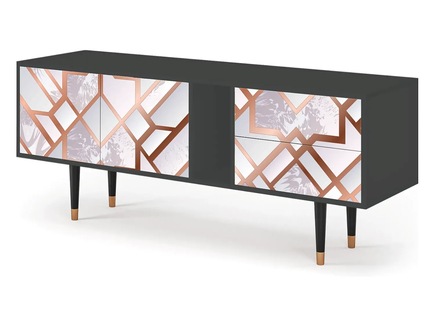 New Mueble de TV - 170х69х48 cm - T1 - Pastel Fairytale, Antracite Cinza antracite