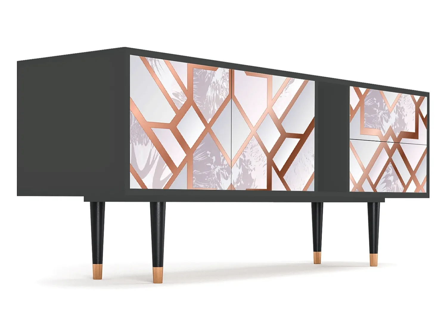 New Mueble de TV - 170х69х48 cm - T1 - Pastel Fairytale, Antracite Cinza antracite