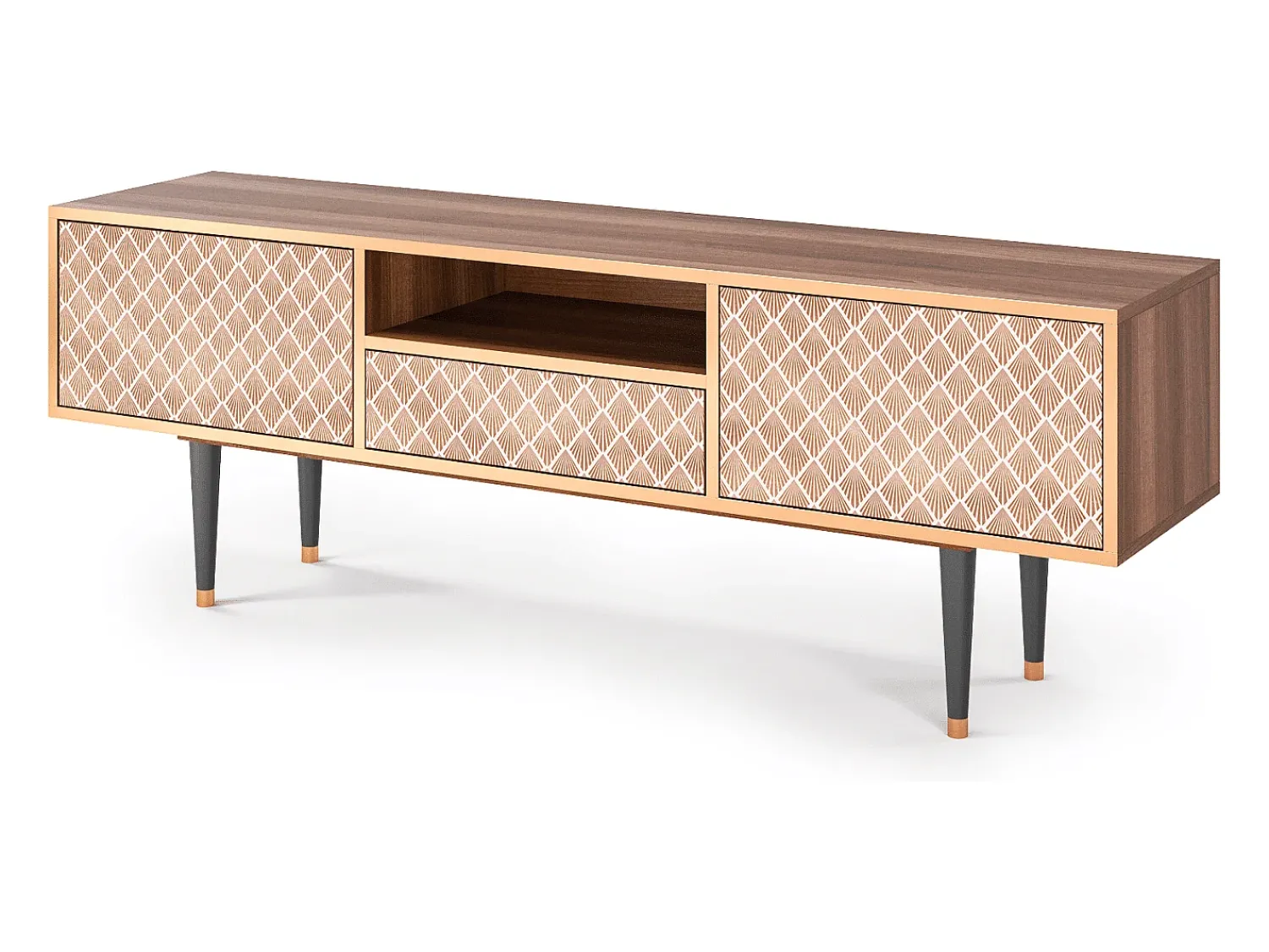 Discount Mueble de TV - 170х59х41 cm - T6 - Pastel Sunrise, Nogueira Castanho