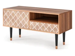 Móvel De Tv| Mueble de TV - 115х59х48 cm - T3 - Pastel Sunrise, Nogueira Castanho
