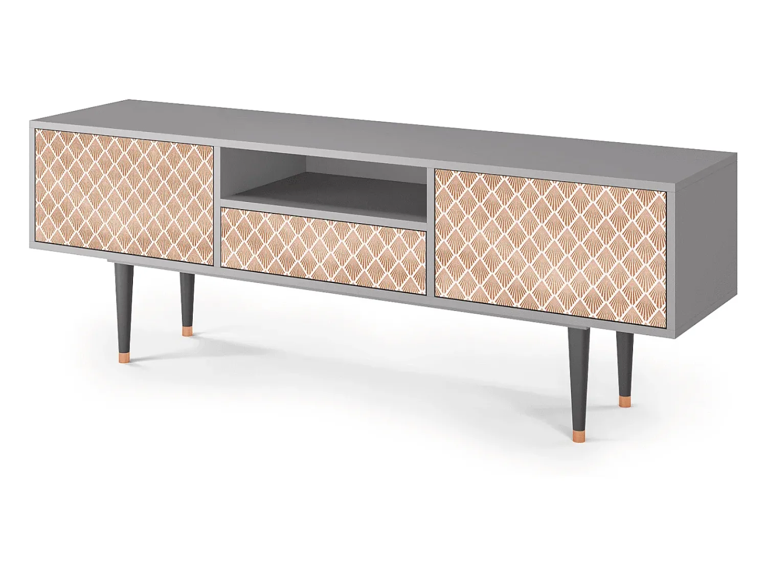 Discount Mueble de TV - 170х59х41 cm - T6 - Pastel Sunrise, Cinza Cinzento