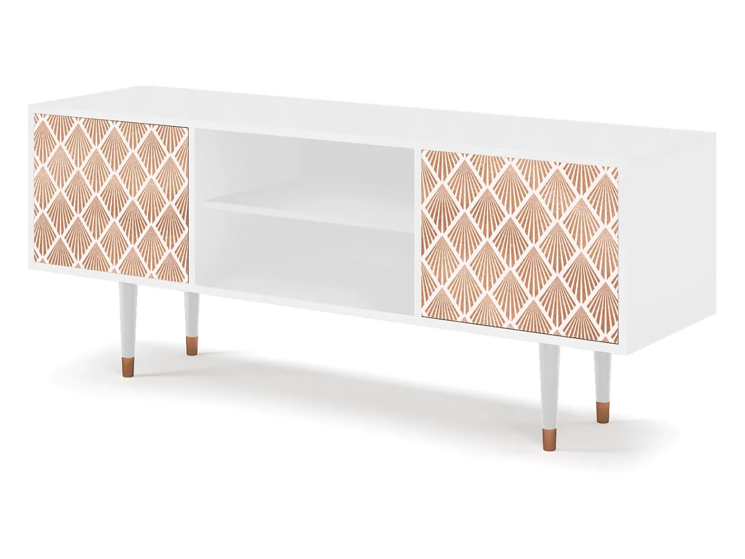 New Mueble de TV - 170х69х48 cm - T2 - Pastel Sunrise, Branco Bege