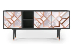 Móvel De Tv| Mueble de TV - 150х69х41 cm - T5 - Pastel Fairytale, Antracite Cinza antracite