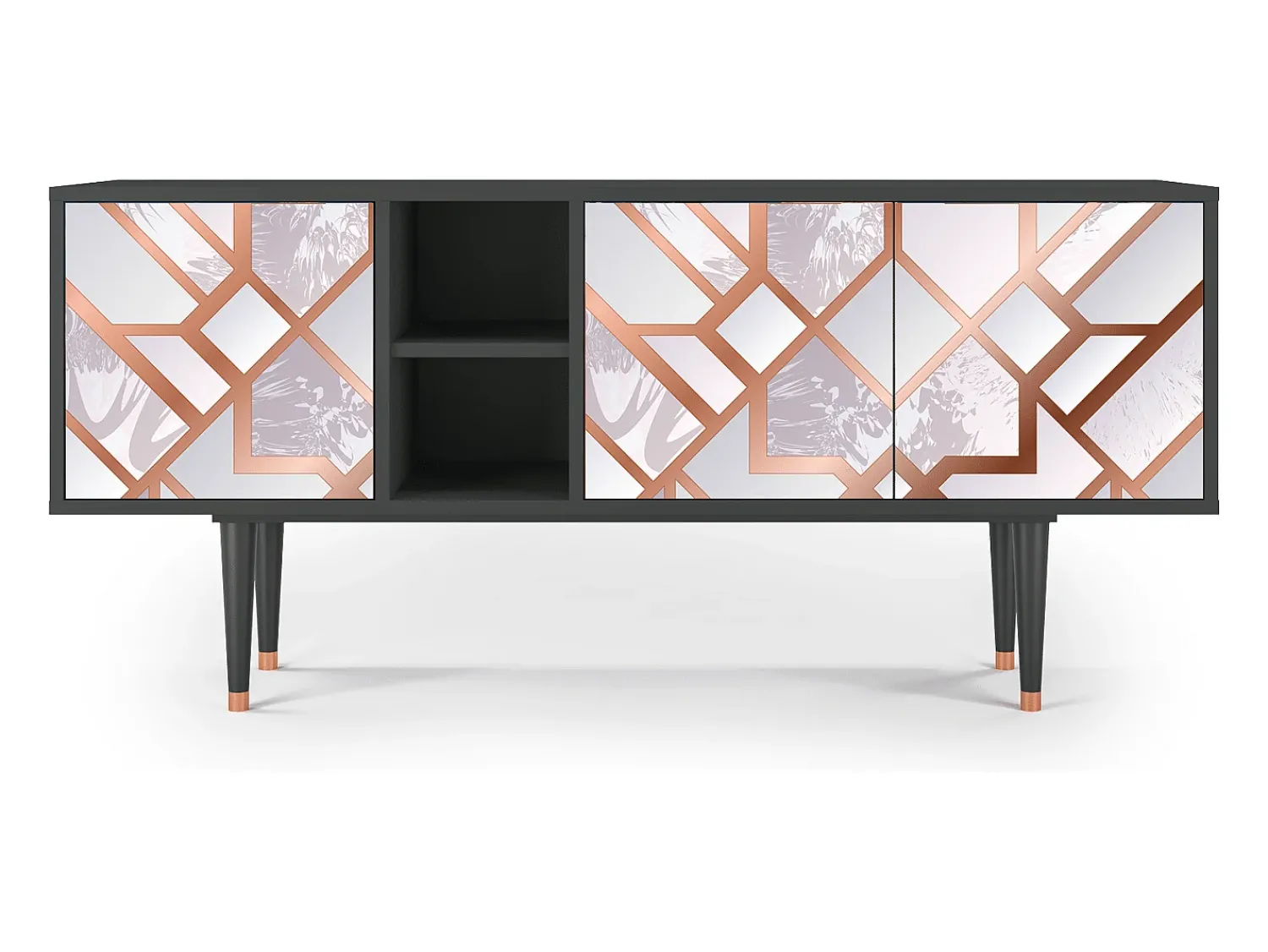 Móvel De Tv| Mueble de TV - 150х69х41 cm - T5 - Pastel Fairytale, Antracite Cinza antracite