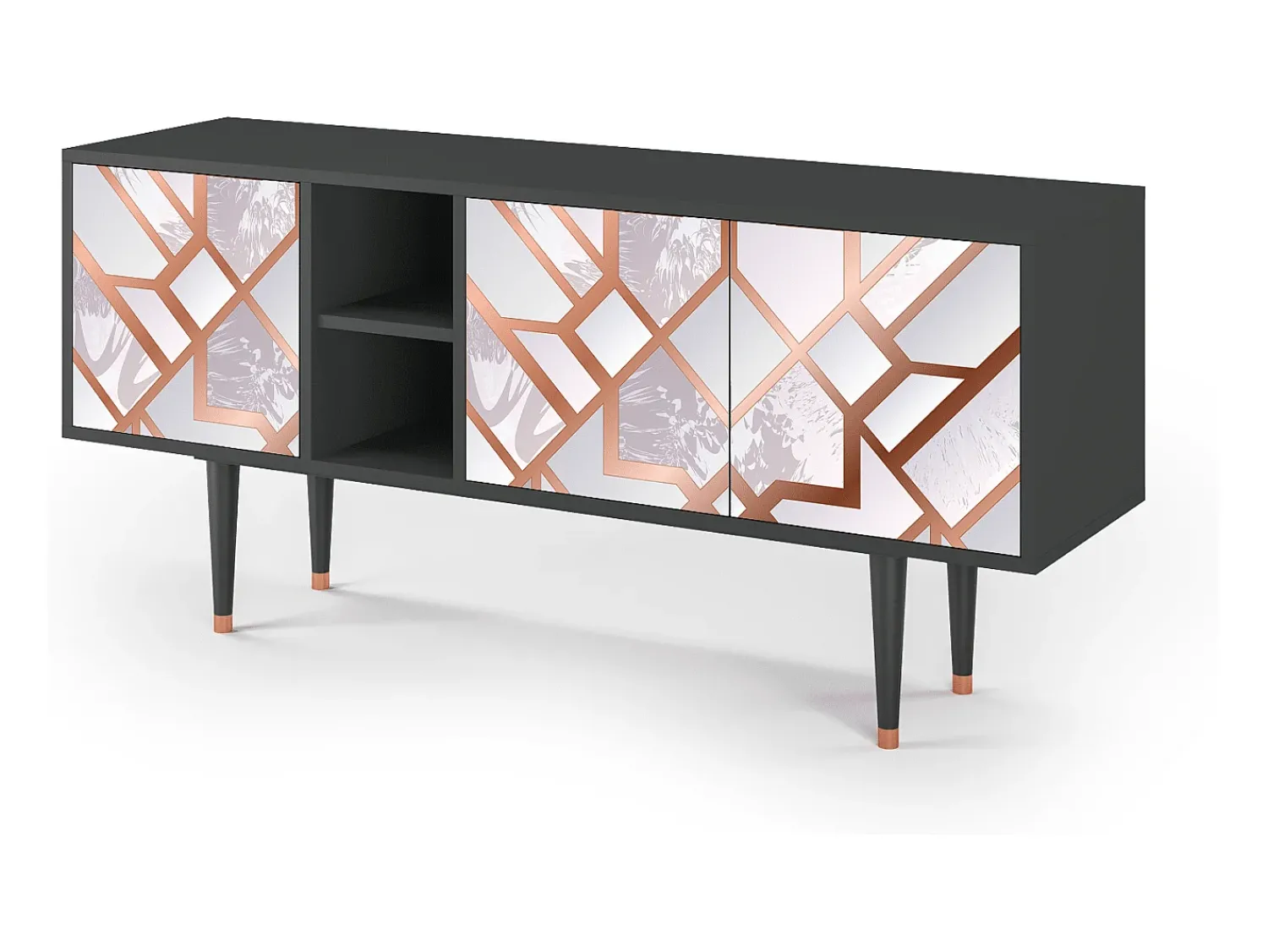 Móvel De Tv| Mueble de TV - 150х69х41 cm - T5 - Pastel Fairytale, Antracite Cinza antracite