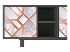 Móvel De Tv| Mueble de TV - 150х69х41 cm - T5 - Pastel Fairytale, Antracite Cinza antracite