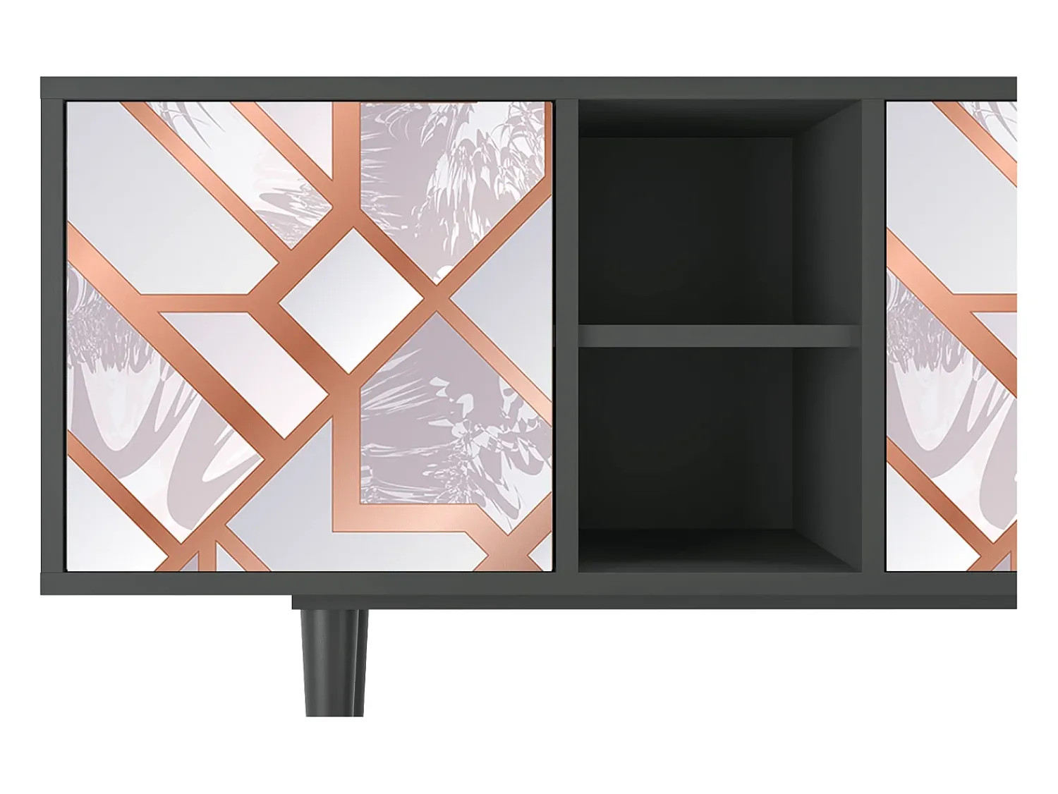 Móvel De Tv| Mueble de TV - 150х69х41 cm - T5 - Pastel Fairytale, Antracite Cinza antracite
