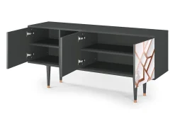 Móvel De Tv| Mueble de TV - 150х69х41 cm - T5 - Pastel Fairytale, Antracite Cinza antracite