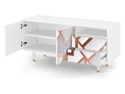 New Mueble de TV - 125х56х41 cm - T7 - Pastel Fairytale, Branco Bege