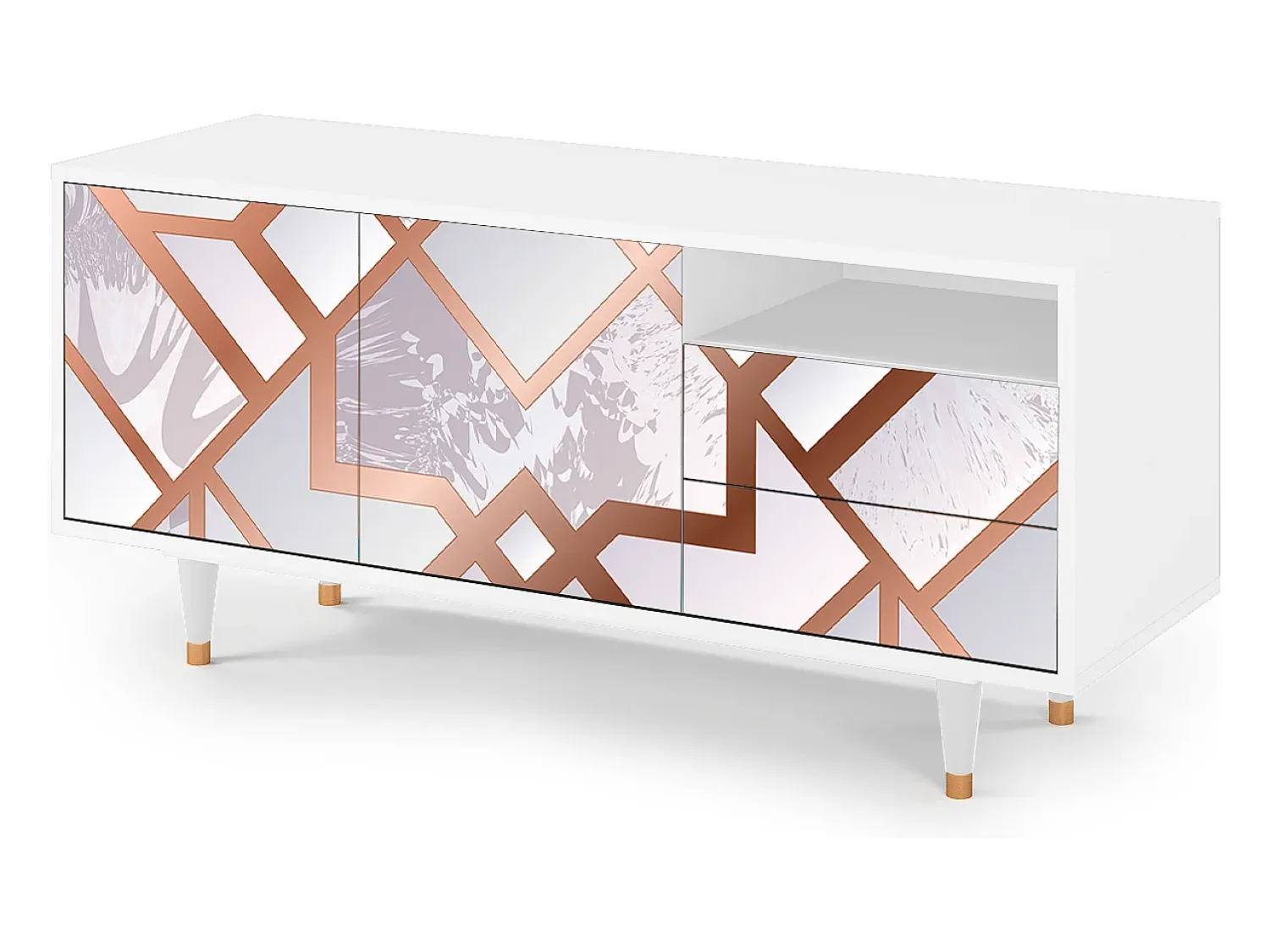 New Mueble de TV - 125х56х41 cm - T7 - Pastel Fairytale, Branco Bege