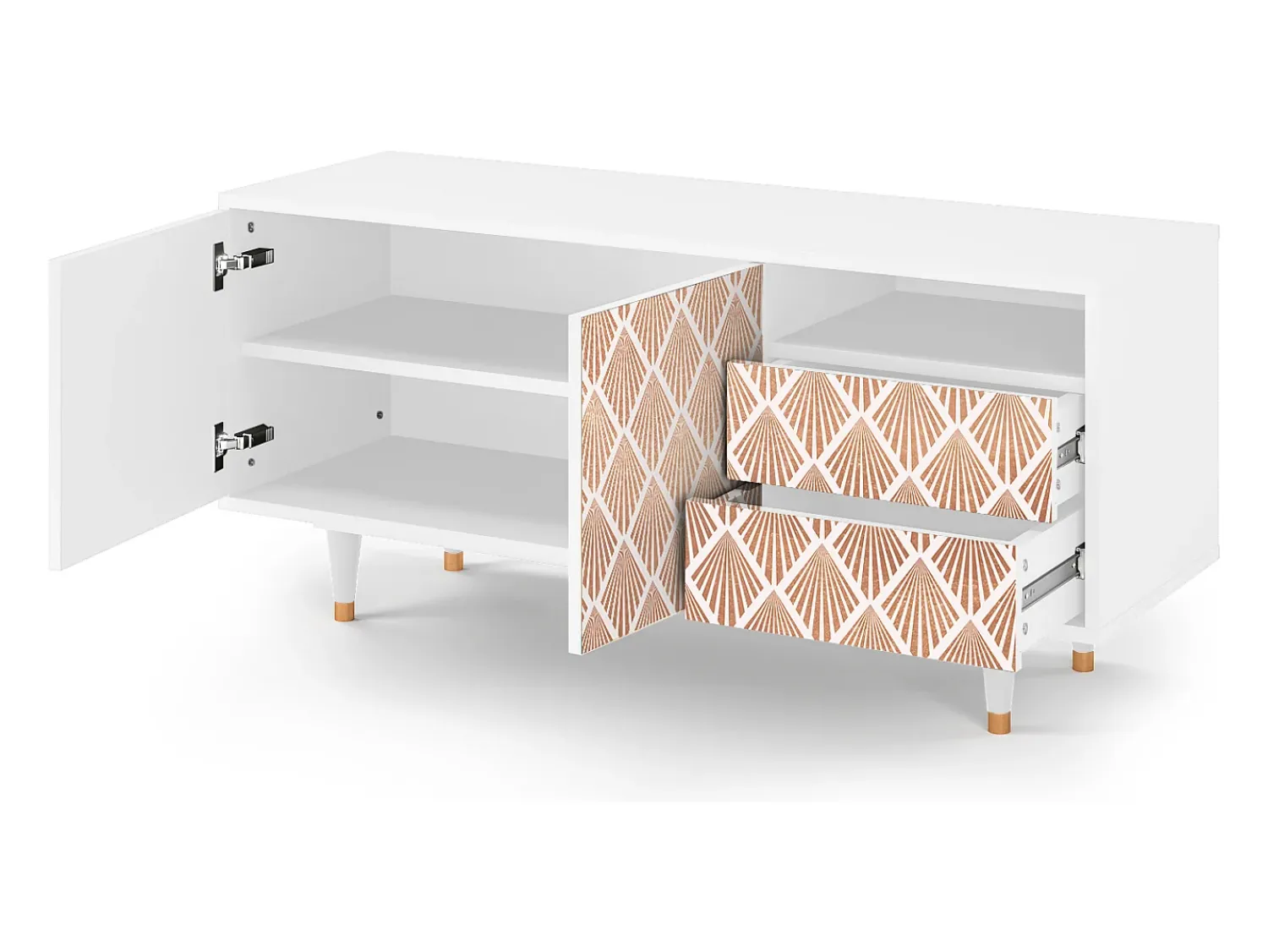 Mueble de TV - 125х56х41 cm - T7 - Pastel Sunrise, Branco^ Móvel De Tv
