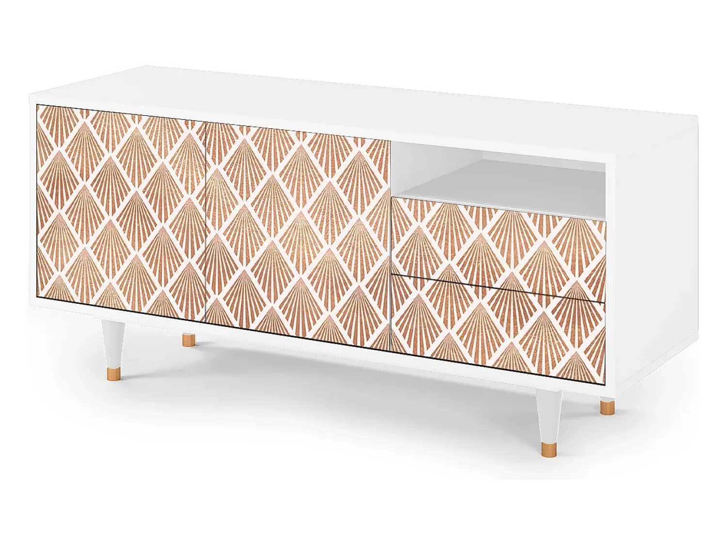 Mueble de TV - 125х56х41 cm - T7 - Pastel Sunrise, Branco^ Móvel De Tv