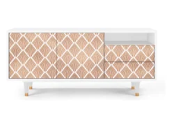 Mueble de TV - 125х56х41 cm - T7 - Pastel Sunrise, Branco^ Móvel De Tv