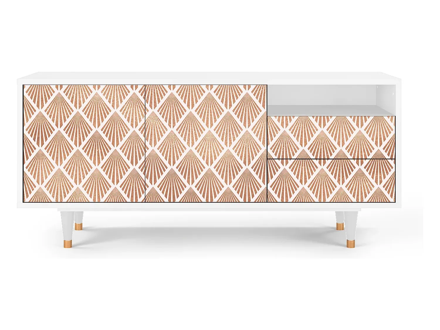 Mueble de TV - 125х56х41 cm - T7 - Pastel Sunrise, Branco^ Móvel De Tv