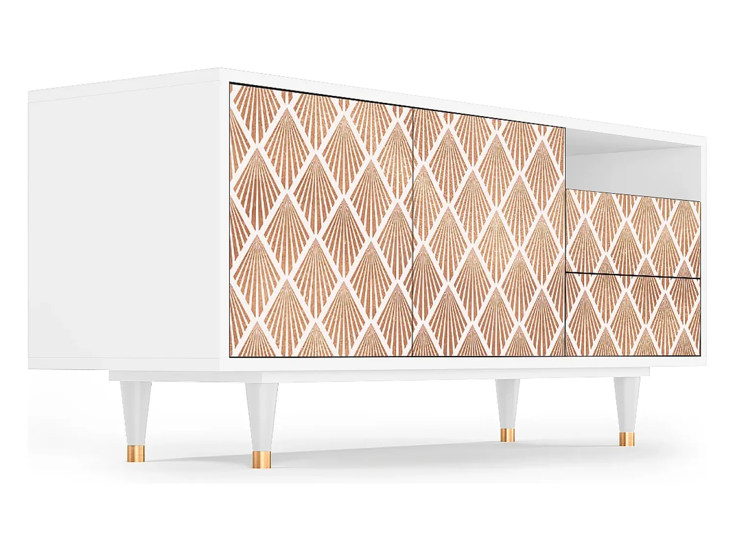 Mueble de TV - 125х56х41 cm - T7 - Pastel Sunrise, Branco^ Móvel De Tv