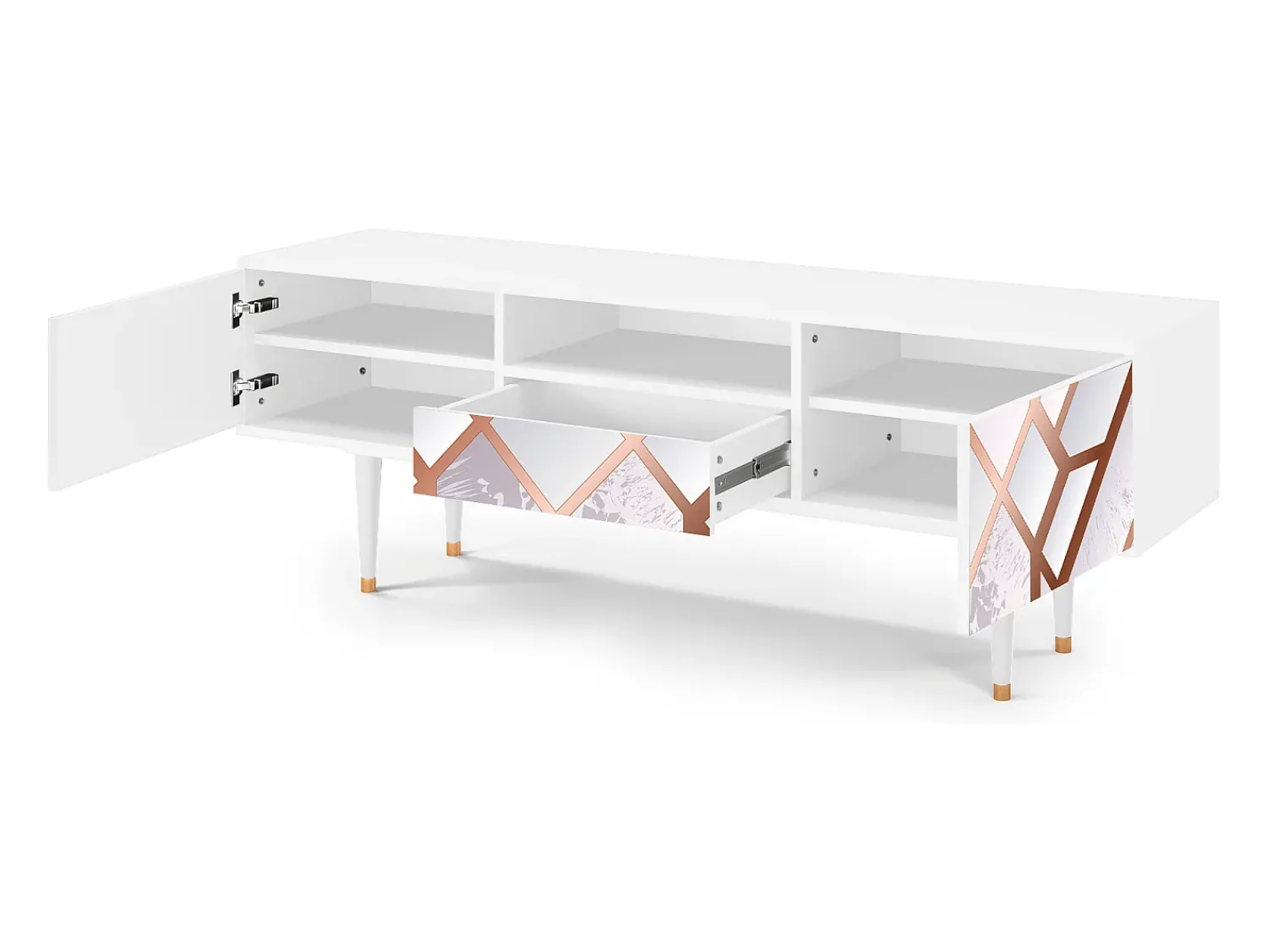 Best Mueble de TV - 170х59х41 cm - T6 - Pastel Fairytale, Branco Bege