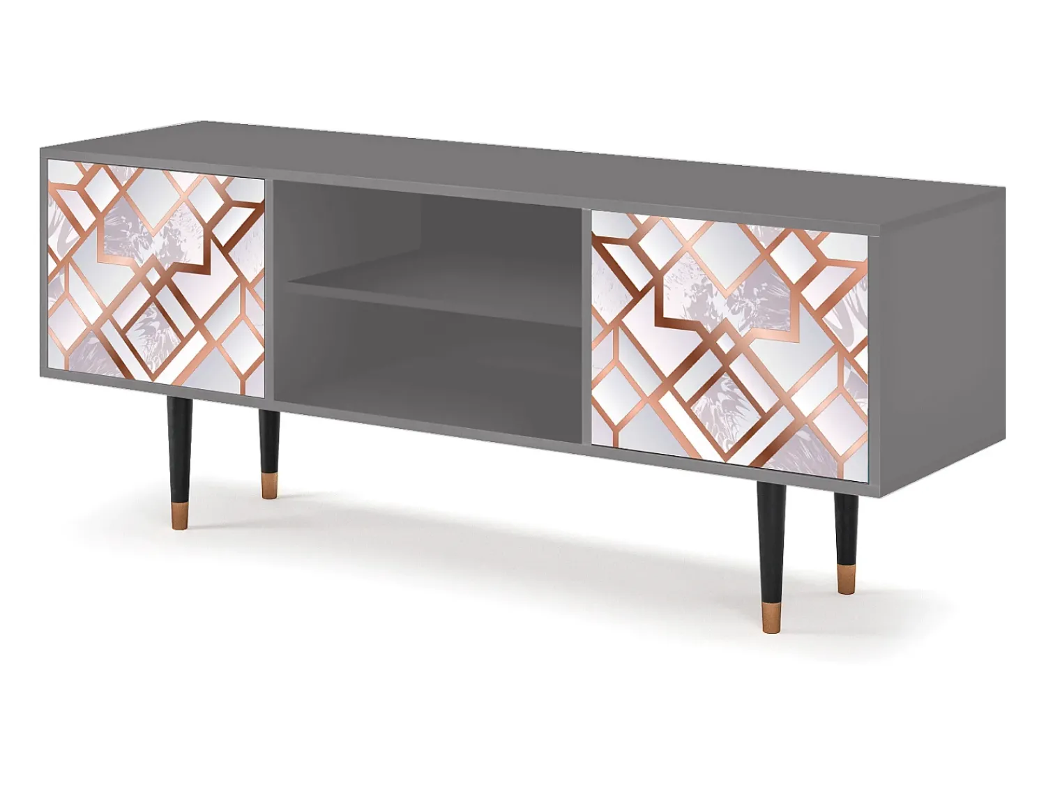 Móvel De Tv* Mueble de TV - 170х69х48 cm - T2 - Pastel Fairytale, Cinza Cinzento