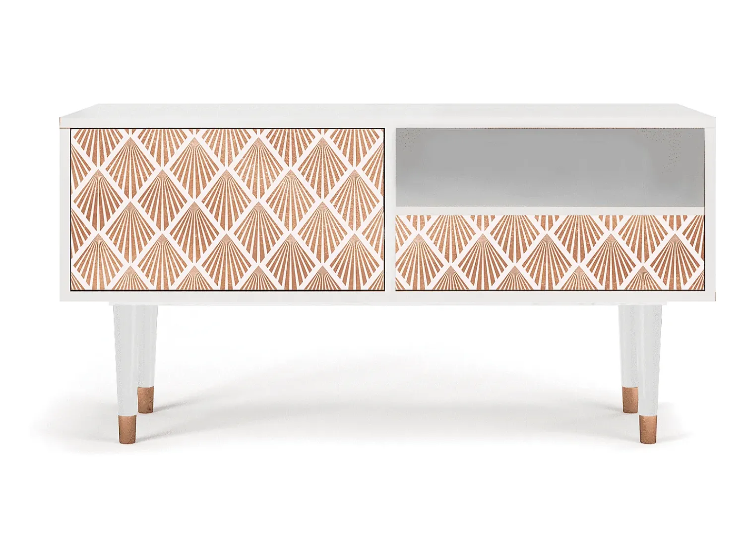 Móvel De Tv* Mueble de TV - 115х59х48 cm - T3 - Pastel Sunrise, Branco Bege