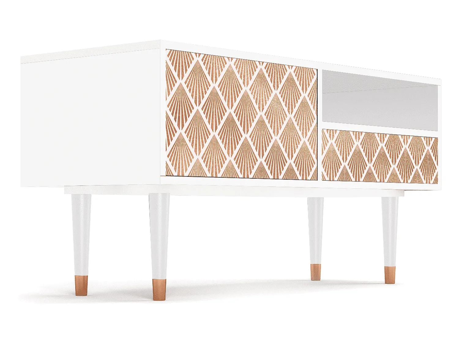 Móvel De Tv* Mueble de TV - 115х59х48 cm - T3 - Pastel Sunrise, Branco Bege