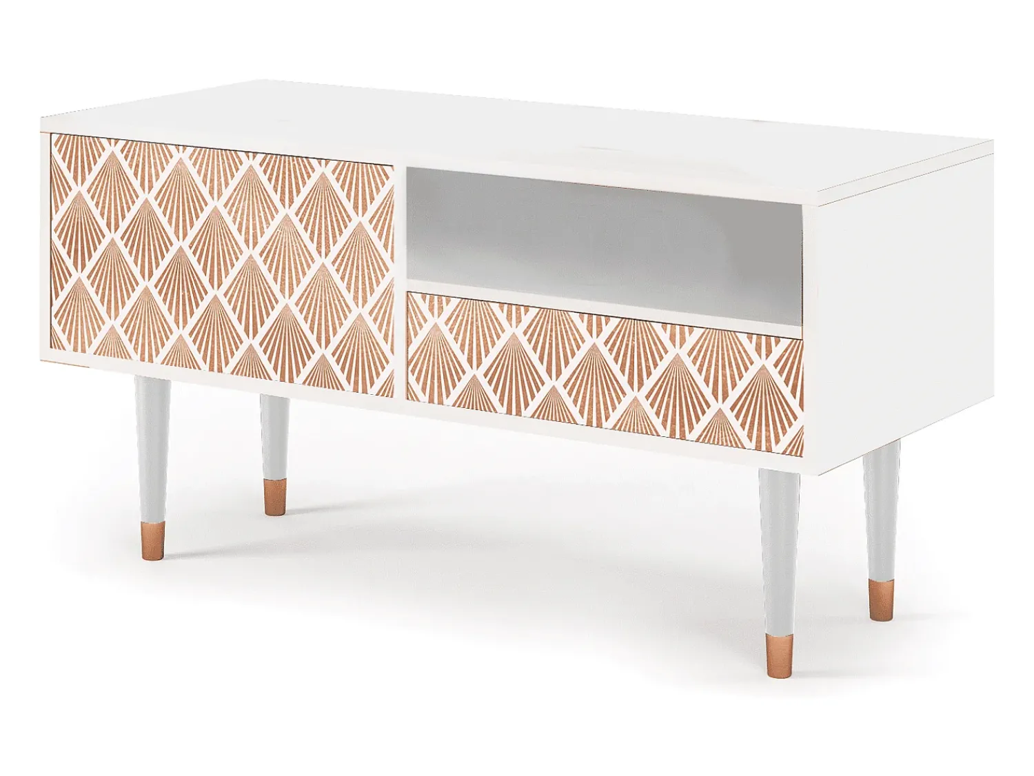 Móvel De Tv* Mueble de TV - 115х59х48 cm - T3 - Pastel Sunrise, Branco Bege