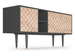 New Mueble de TV - 150х69х41 cm - T5 - Pastel Sunrise, Antracite Cinza antracite