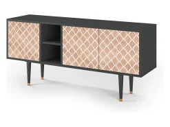 New Mueble de TV - 150х69х41 cm - T5 - Pastel Sunrise, Antracite Cinza antracite