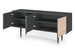 New Mueble de TV - 150х69х41 cm - T5 - Pastel Sunrise, Antracite Cinza antracite