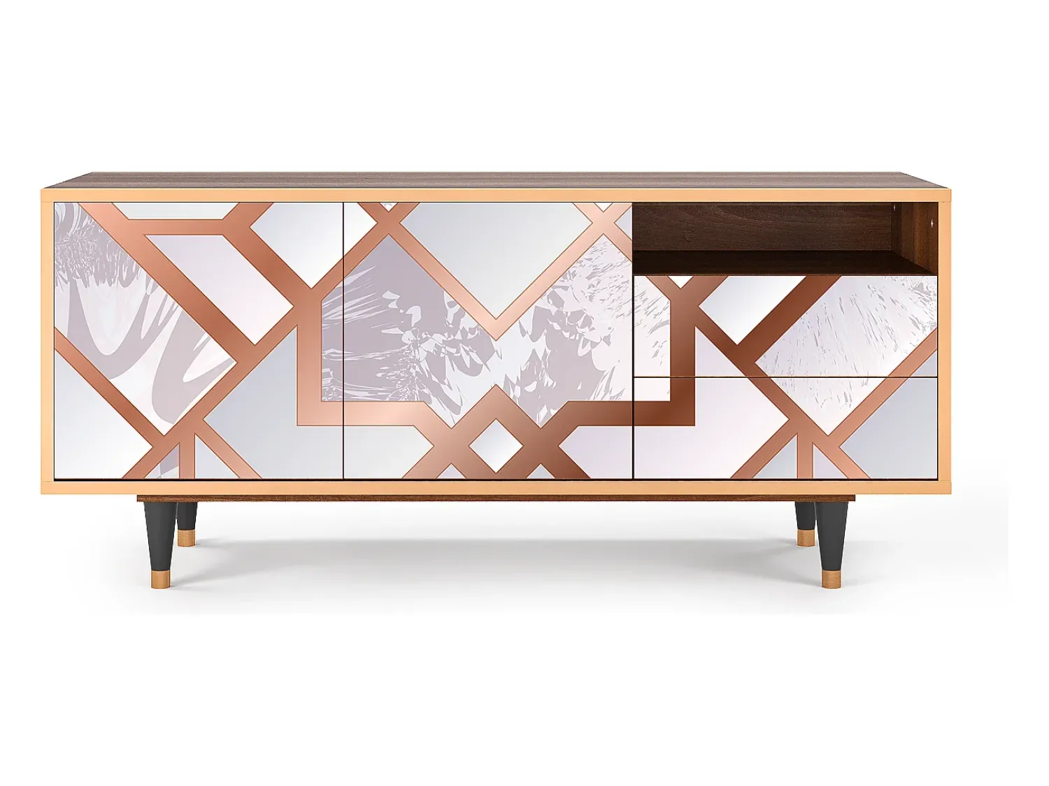 Móvel De Tv* Mueble de TV - 125х56х41 cm - T7 - Pastel Fairytale, Nogueira Castanho