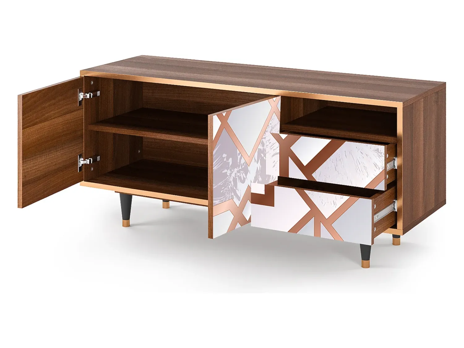 Móvel De Tv* Mueble de TV - 125х56х41 cm - T7 - Pastel Fairytale, Nogueira Castanho