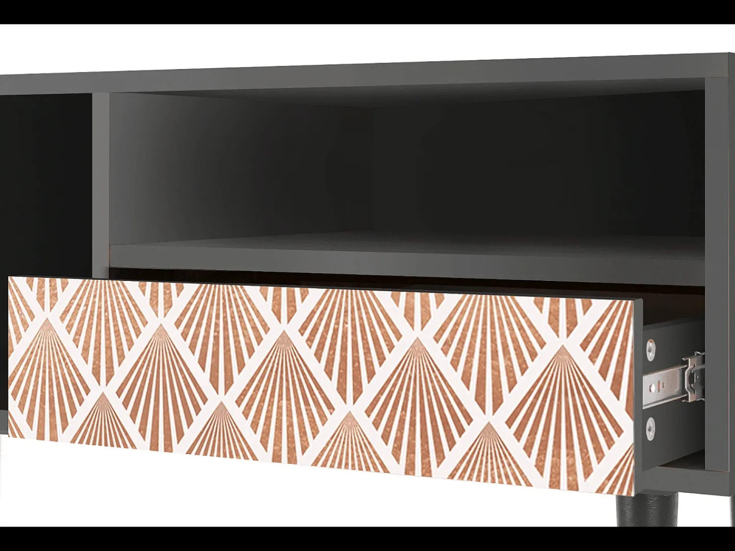 Móvel De Tv* Mueble de TV - 115х59х48 cm - T3 - Pastel Sunrise, Antracite Cinza antracite