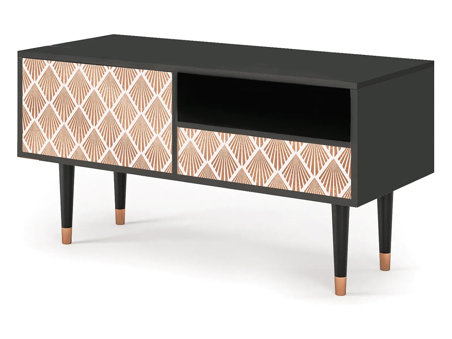 Móvel De Tv* Mueble de TV - 115х59х48 cm - T3 - Pastel Sunrise, Antracite Cinza antracite