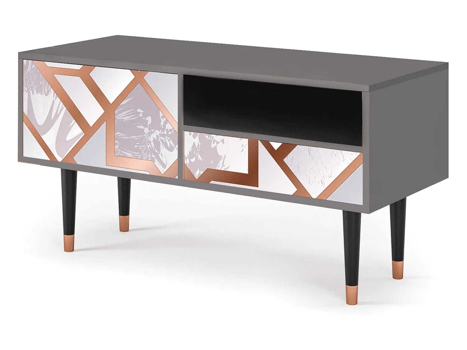 Móvel De Tv* Mueble de TV - 115х59х48 cm - T3 - Pastel Fairytale, Cinza Cinzento