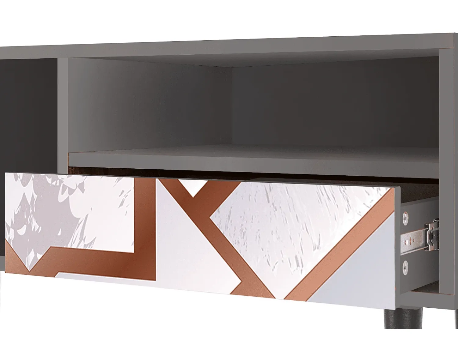 Móvel De Tv* Mueble de TV - 115х59х48 cm - T3 - Pastel Fairytale, Cinza Cinzento