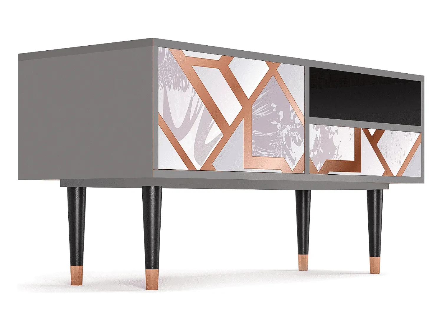 Móvel De Tv* Mueble de TV - 115х59х48 cm - T3 - Pastel Fairytale, Cinza Cinzento