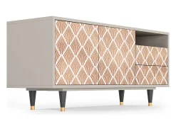 Móvel De Tv| Mueble de TV - 125х56х41 cm - T7 - Pastel Sunrise, Areia Bege