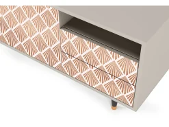 Móvel De Tv| Mueble de TV - 125х56х41 cm - T7 - Pastel Sunrise, Areia Bege