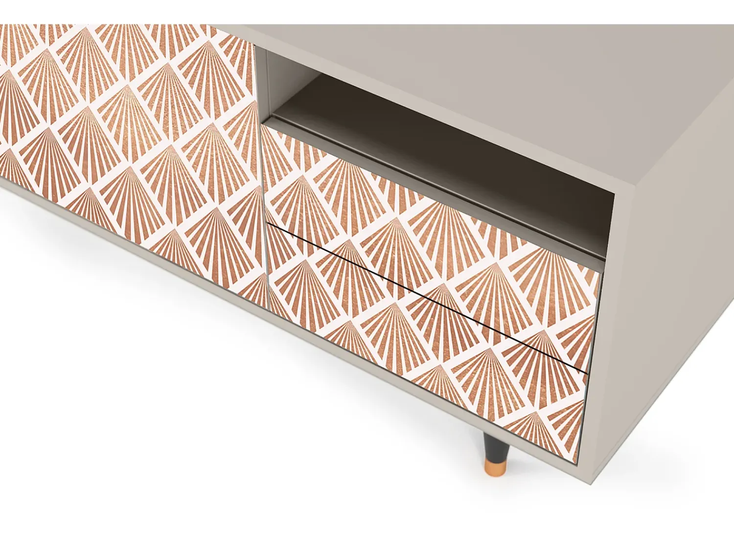 Móvel De Tv| Mueble de TV - 125х56х41 cm - T7 - Pastel Sunrise, Areia Bege