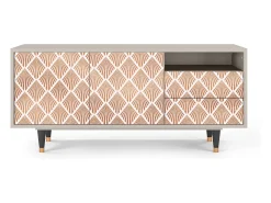 Móvel De Tv| Mueble de TV - 125х56х41 cm - T7 - Pastel Sunrise, Areia Bege