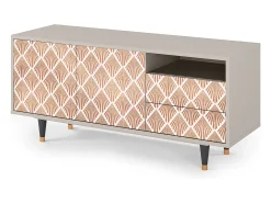 Móvel De Tv| Mueble de TV - 125х56х41 cm - T7 - Pastel Sunrise, Areia Bege