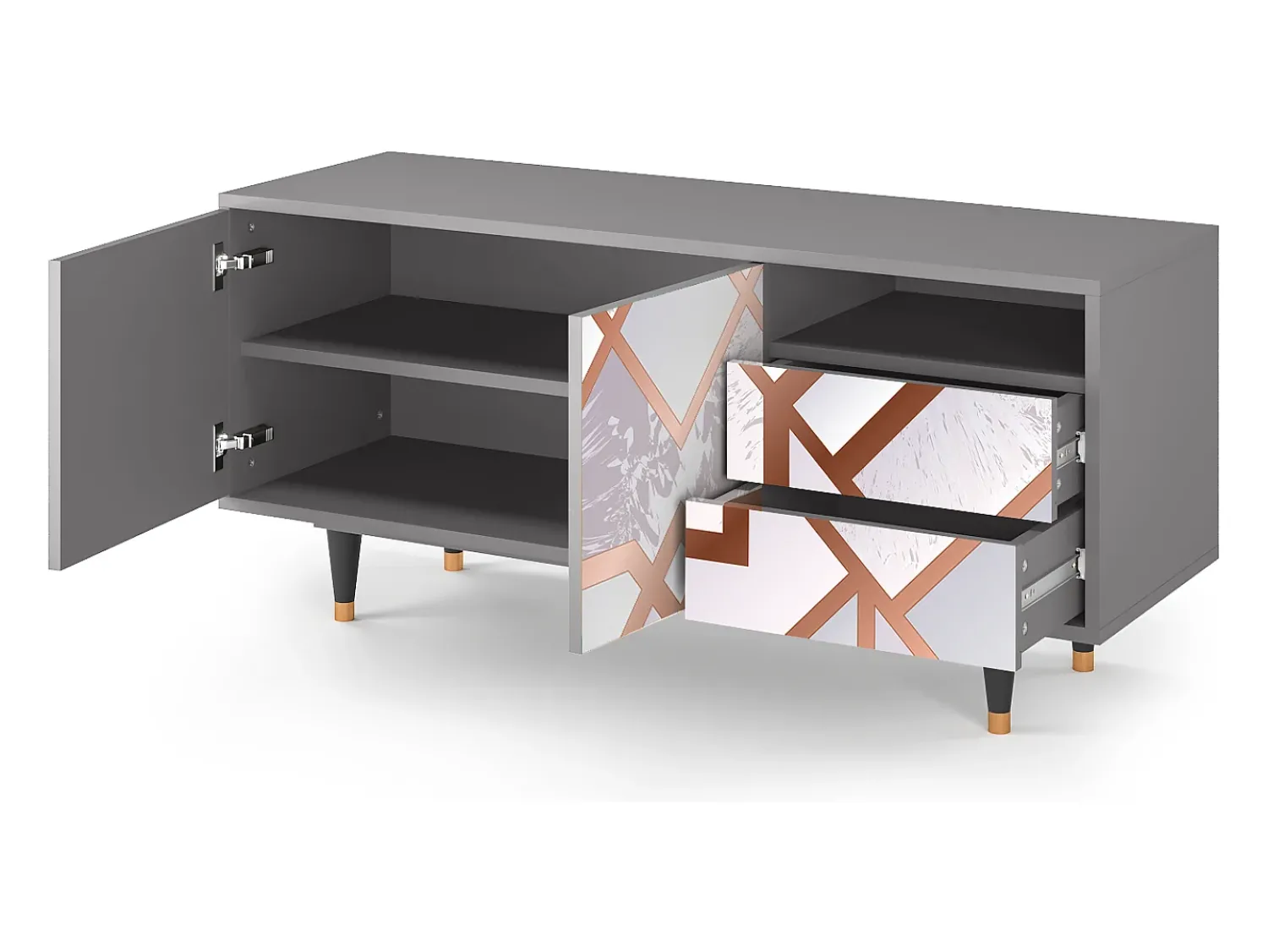 Mueble de TV - 125х56х41 cm - T7 - Pastel Fairytale, Cinza^ Móvel De Tv