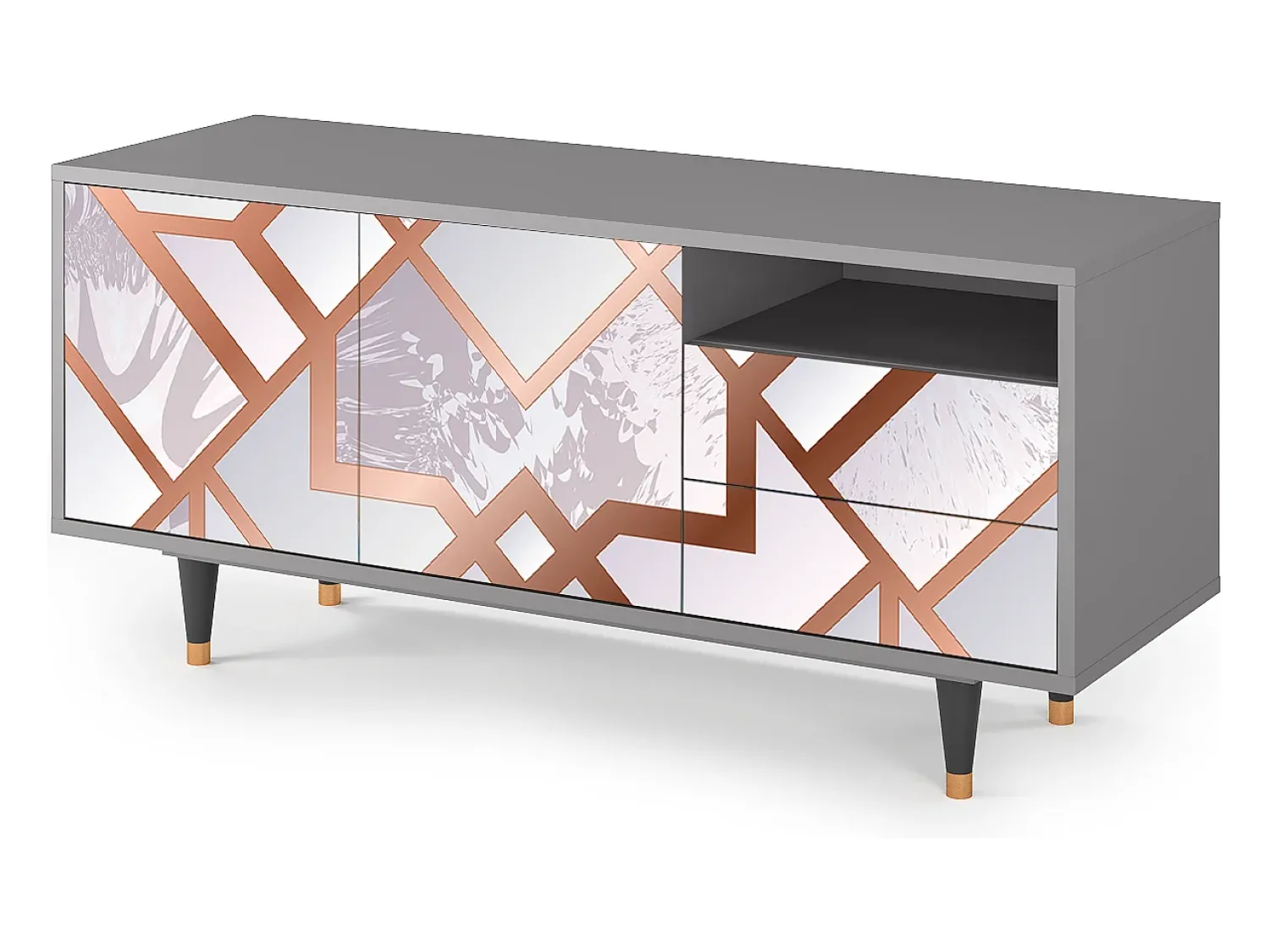 Mueble de TV - 125х56х41 cm - T7 - Pastel Fairytale, Cinza^ Móvel De Tv