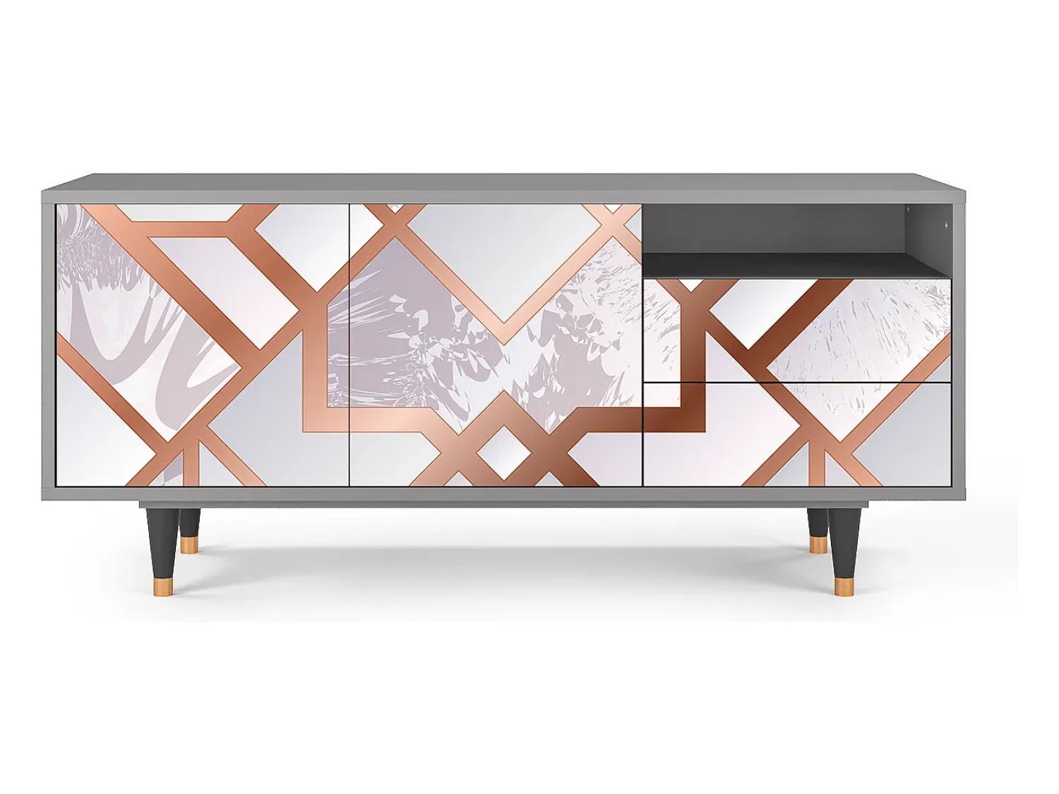 Mueble de TV - 125х56х41 cm - T7 - Pastel Fairytale, Cinza^ Móvel De Tv