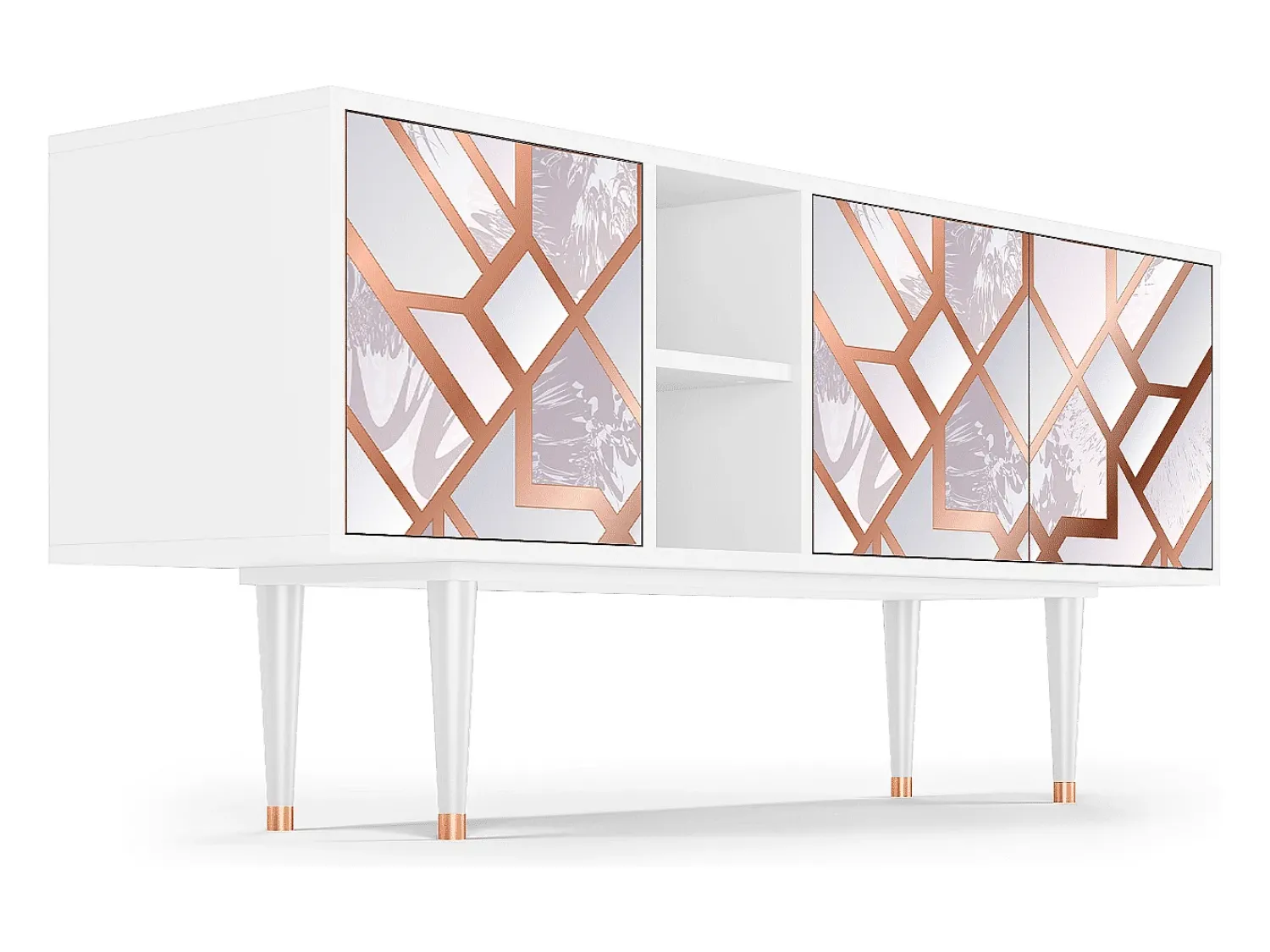 Móvel De Tv* Mueble de TV - 150х69х41 cm - T5 - Pastel Fairytale, Branco Bege