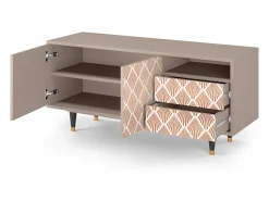 Clearance Mueble de TV - 125х56х41 cm - T7 - Pastel Sunrise, Latte Bege