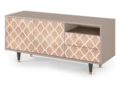 Clearance Mueble de TV - 125х56х41 cm - T7 - Pastel Sunrise, Latte Bege
